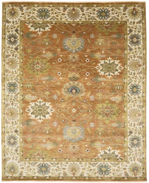 Rust Orange Floral 8x10 Osh Chobi Oriental Rug
