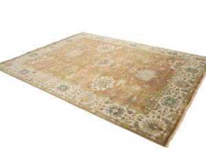 Rust Orange Floral 8x10 Osh Chobi Oriental Rug