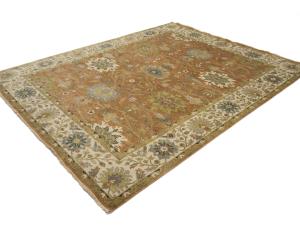 Rust Orange Floral 8x10 Osh Chobi Oriental Rug