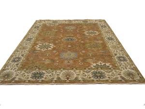 Rust Orange Floral 8x10 Osh Chobi Oriental Rug