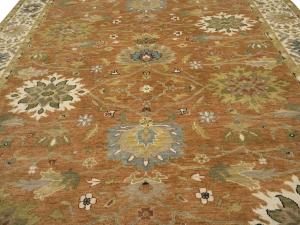 Rust Orange Floral 8x10 Osh Chobi Oriental Rug