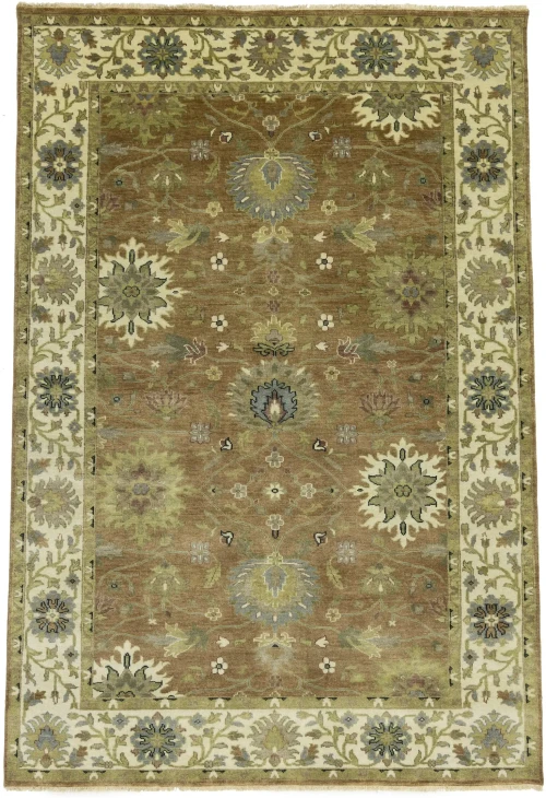 Light Rust Floral 6x9 Osh Chobi Oriental Rug