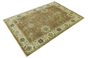 Light Rust Floral 6x9 Osh Chobi Oriental Rug