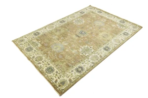 Light Rust Floral 6x9 Osh Chobi Oriental Rug
