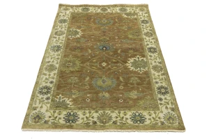 Light Rust Floral 5x8 Osh Chobi Oriental Rug