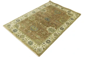 Light Rust Floral 5x8 Osh Chobi Oriental Rug