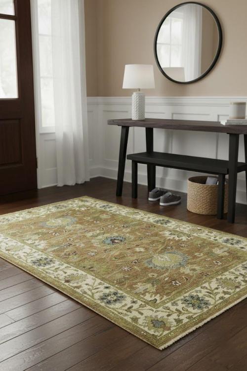 Rust Orange Floral 4x6 Osh Chobi Oriental Area Rug