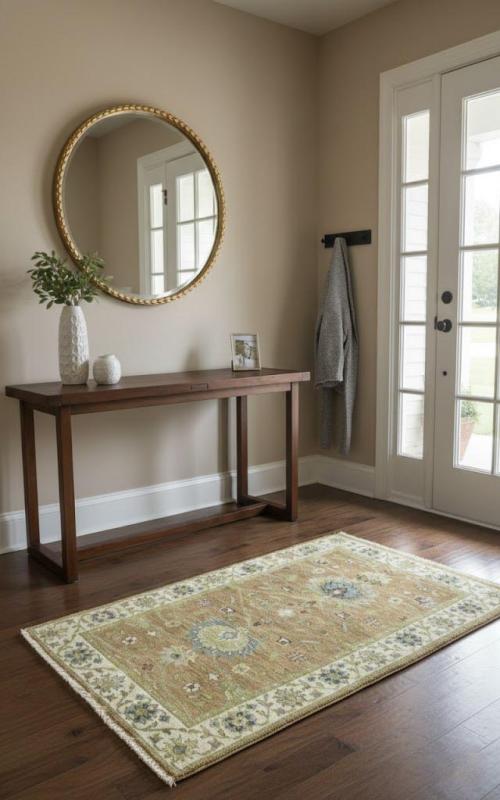 Rust Orange Floral 3X5 Osh Chobi Oriental Rug