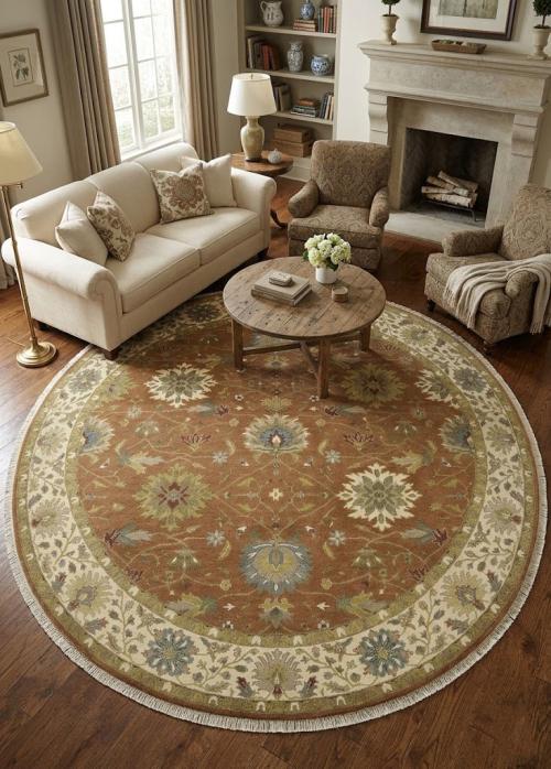 Rust Orange Floral Osh Chobi Oriental All Size