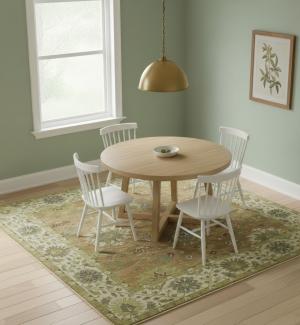 Rust Orange Floral 10X10 Osh Chobi Oriental Square Rug