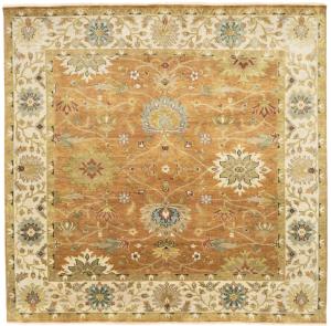 Rust Orange Floral 8X8 Osh Chobi Oriental Square Rug