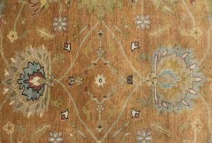 Rust Orange Floral 8X8 Osh Chobi Oriental Square Rug