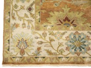Rust Orange Floral 8X8 Osh Chobi Oriental Square Rug