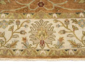 Rust Orange Floral 8X8 Osh Chobi Oriental Square Rug