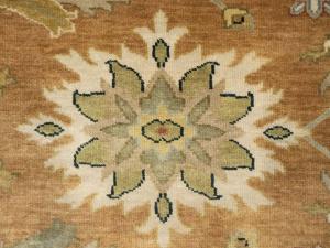 Rust Orange Floral 8X8 Osh Chobi Oriental Square Rug