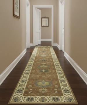 Rust Orange Floral 2'5X14'0 Osh Chobi Oriental Runner Rug