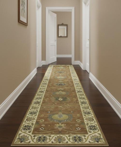 Rust Orange Floral 2'5X14'0 Osh Chobi Oriental Runner Rug