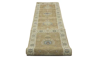 Rust Orange Floral 2'5X12 Osh Chobi Oriental Runner Rug