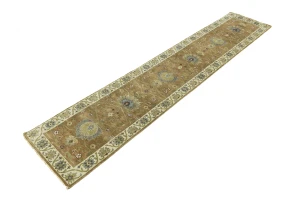 Rust Orange Floral 2'5X12 Osh Chobi Oriental Runner Rug