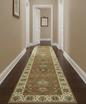 Rust Orange Floral 2'5X12 Osh Chobi Oriental Runner Rug