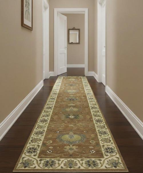 Rust Orange Floral 2'5X12 Osh Chobi Oriental Runner Rug