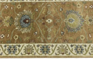 Rust Orange Floral 2'5X12 Osh Chobi Oriental Runner Rug