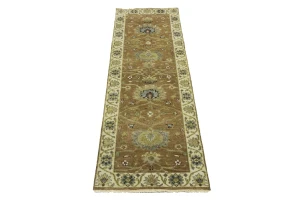 Light Rust Floral 2'6X7'10 Osh Chobi Oriental Runner Rug