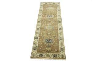 Light Rust Floral 2'6X7'10 Osh Chobi Oriental Runner Rug