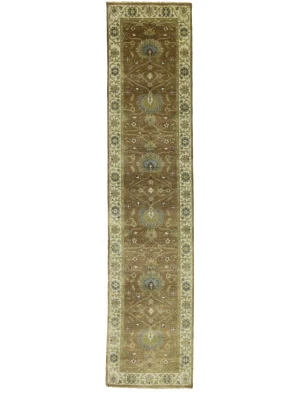 Light Rust Floral 3x12 Osh Chobi Oriental Runner Rug