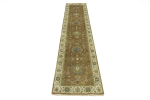 Light Rust Floral 3x12 Osh Chobi Oriental Runner Rug