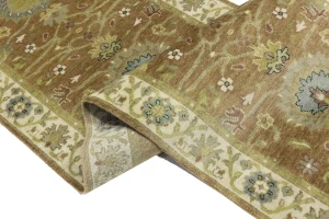 Light Rust Floral 3x12 Osh Chobi Oriental Runner Rug