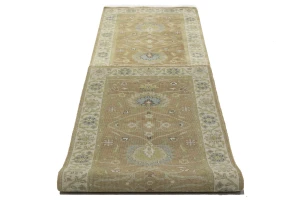 Light Rust Floral 3x12 Osh Chobi Oriental Runner Rug