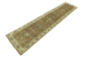 Light Rust Floral 3x12 Osh Chobi Oriental Runner Rug