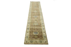 Light Rust Floral 3x12 Osh Chobi Oriental Runner Rug