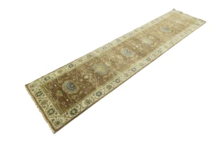 Light Rust Floral 3x12 Osh Chobi Oriental Runner Rug