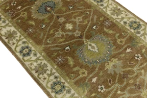 Light Rust Floral 3x12 Osh Chobi Oriental Runner Rug