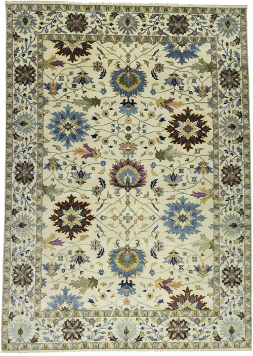 Cream Floral 10X14 Osh Chobi Peshawar Oriental Rug