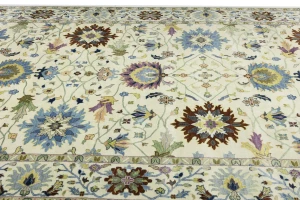 Cream Floral 10X14 Osh Chobi Peshawar Oriental Rug