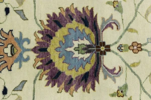 Cream Floral 10X14 Osh Chobi Peshawar Oriental Rug