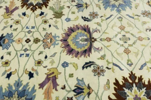 Cream Floral 10X14 Osh Chobi Peshawar Oriental Rug