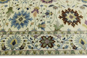 Cream Floral 10X14 Osh Chobi Peshawar Oriental Rug
