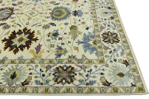 Cream Floral 10X14 Osh Chobi Peshawar Oriental Rug