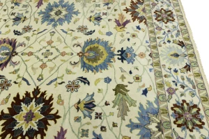 Cream Floral 10X14 Osh Chobi Peshawar Oriental Rug