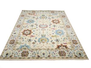 Ivory Floral Traditional 9x12 Chobi Oriental Rug