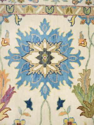 Ivory Floral Traditional 9x12 Chobi Oriental Rug