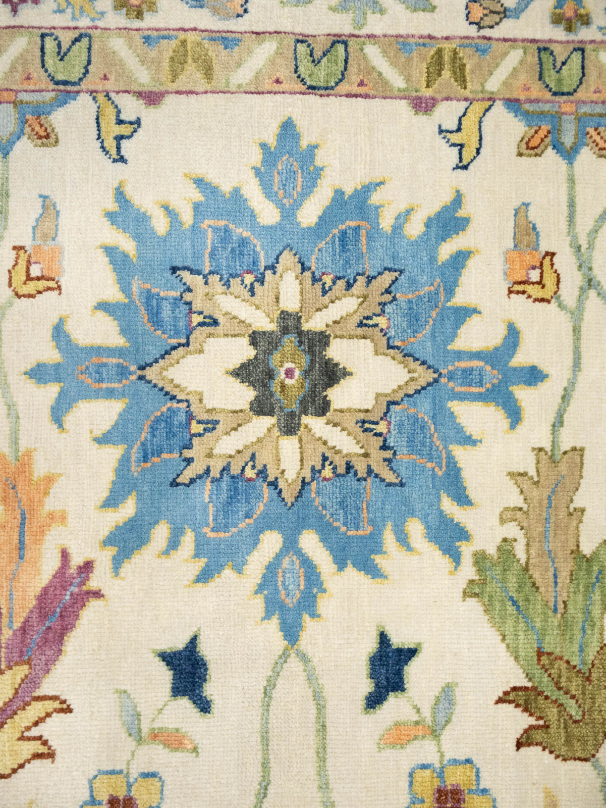 Ivory Floral Traditional 9x12 Chobi Oriental Rug