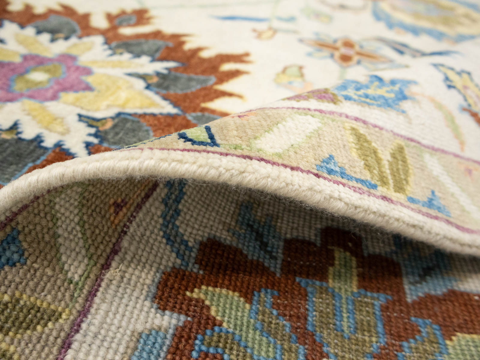 Ivory Floral Traditional 9x12 Chobi Oriental Rug