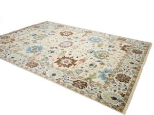 Ivory Floral Traditional 9x12 Chobi Oriental Rug