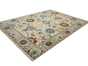 Ivory Floral Traditional 9x12 Chobi Oriental Rug