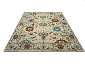 Ivory Floral Traditional 9x12 Chobi Oriental Rug